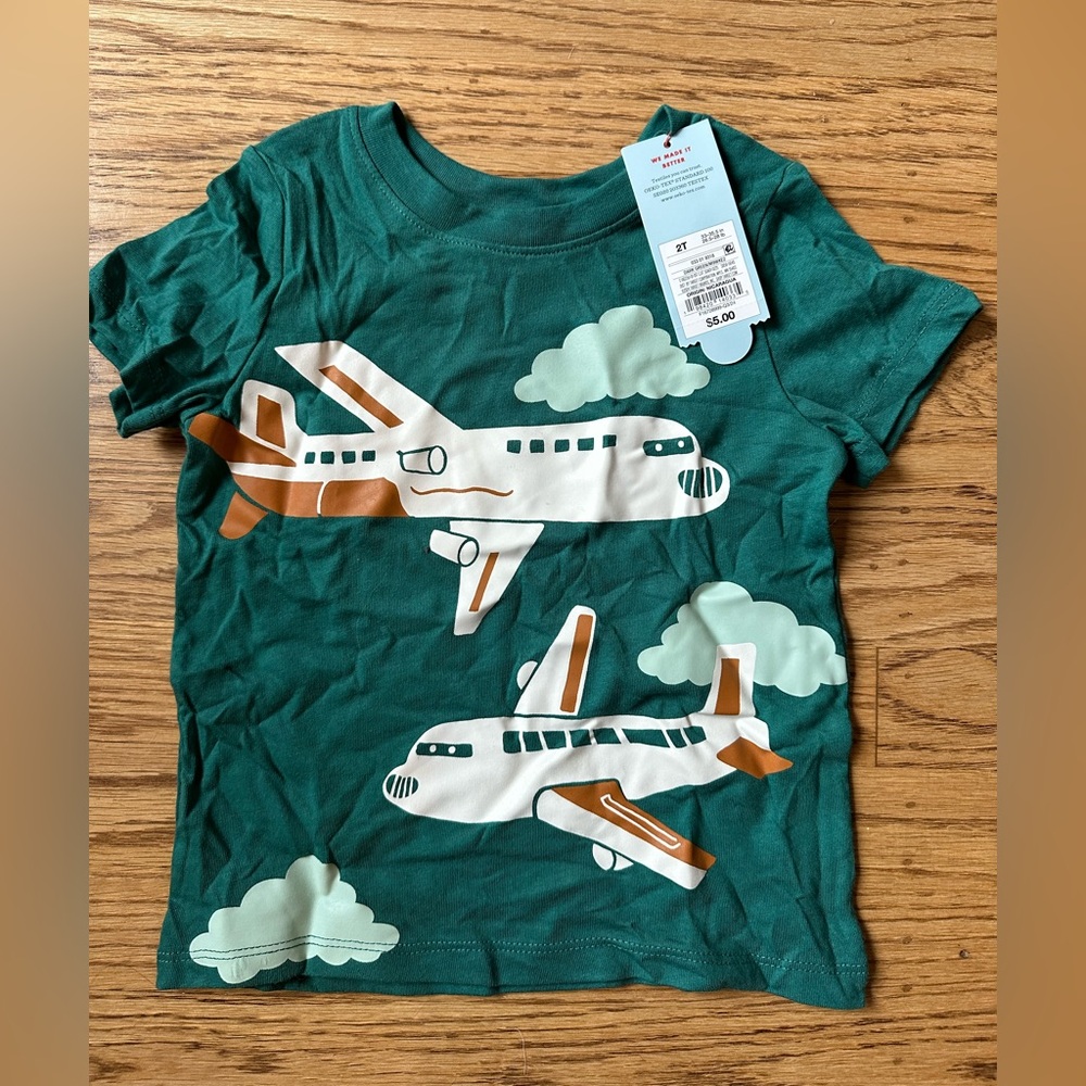 NWT Cat & Jack Short Sleeved Airplane T-Shirt